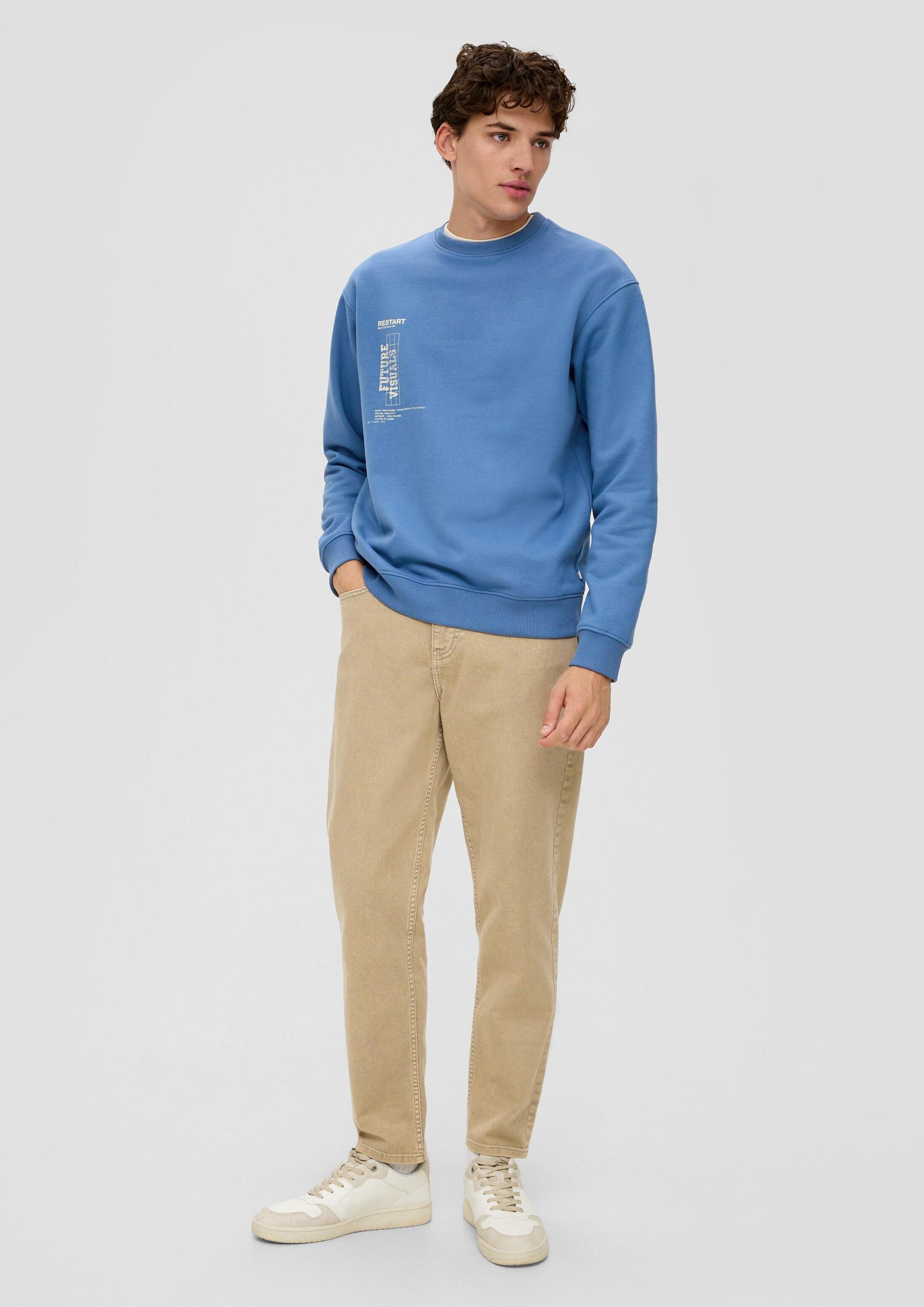 QS Sweatshirt Sweatshirt Sweatshirt mit großem Rückenprint