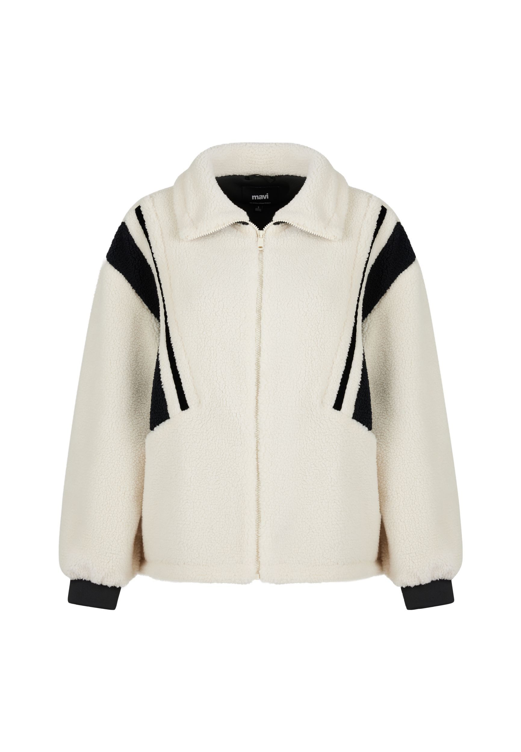 Mavi Blouson Weiche Teddyjacke mit modischen Streifen (1-St) POLAR JACKETS