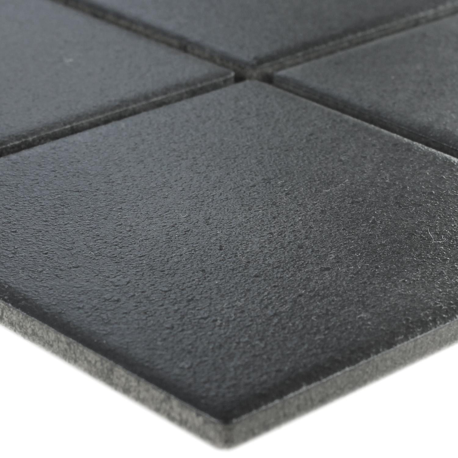 Mosafil Mosaikfliesen Keramik Mosaikfliesen Pilamaya Rutschhemmung R10 Q98, Keramik 29.800x29.800, schwarz, Verlegefertig auf ein Netz geklebt - Frostsicher - Wasserfest -