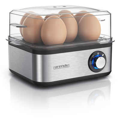 Arendo Eierkocher, Anzahl Eier: 8 St., 500 W, Edelstahl Eierkocher für bis zu 8 Eier