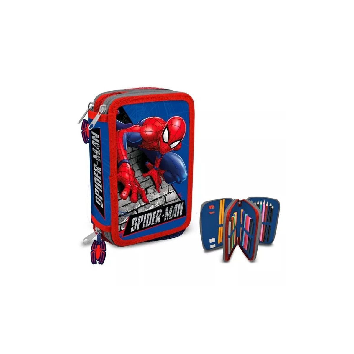Spiderman Federmäppchen Spiderman Bricks gefülltes zweistöckiges Federmäppchen