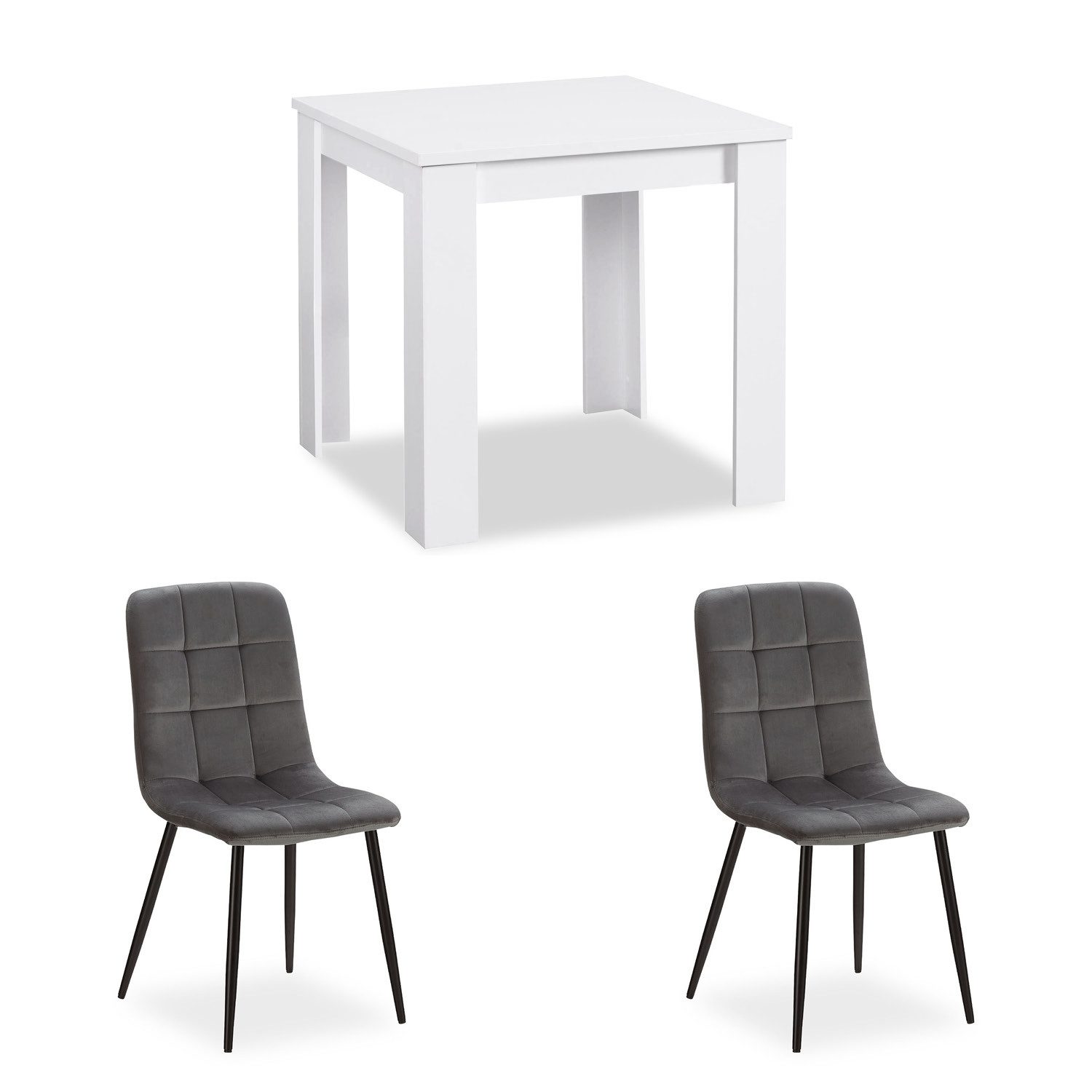 Homestyle4u Essgruppe Esstisch 80x80 mit 2 günstig online kaufen