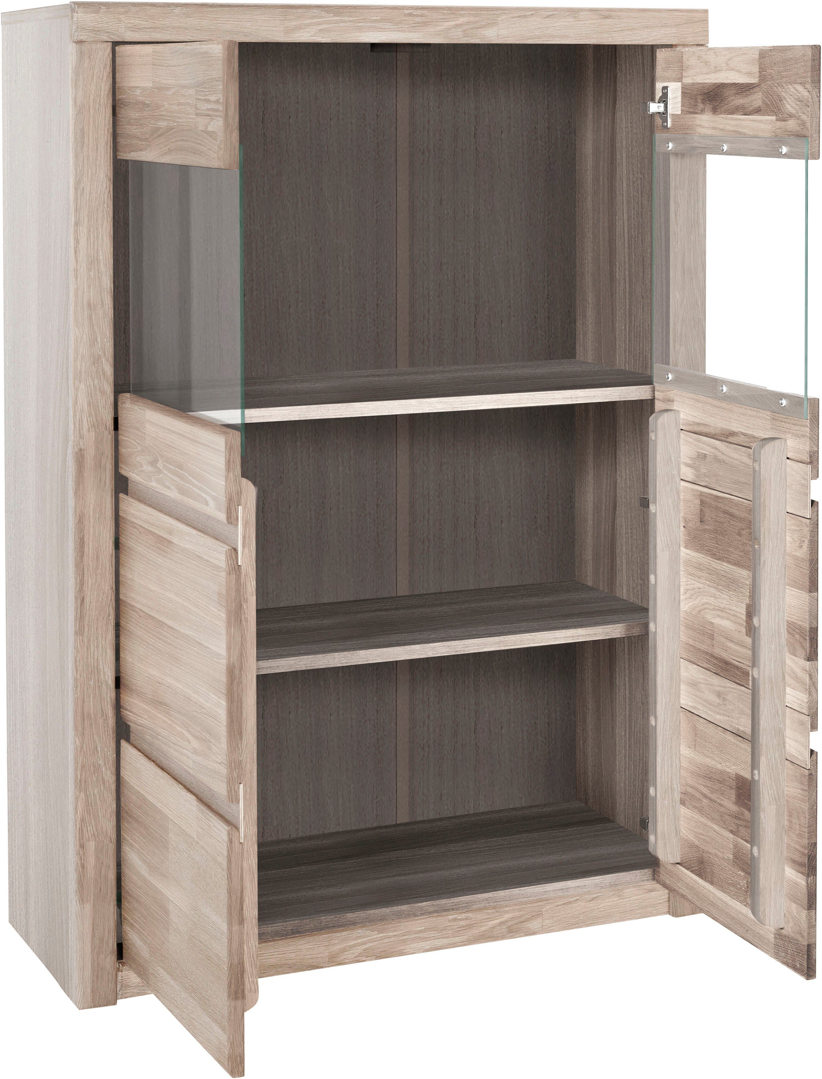 OTTO home Highboard Silkeborg, schöne grifflose Optik, teilmassiv