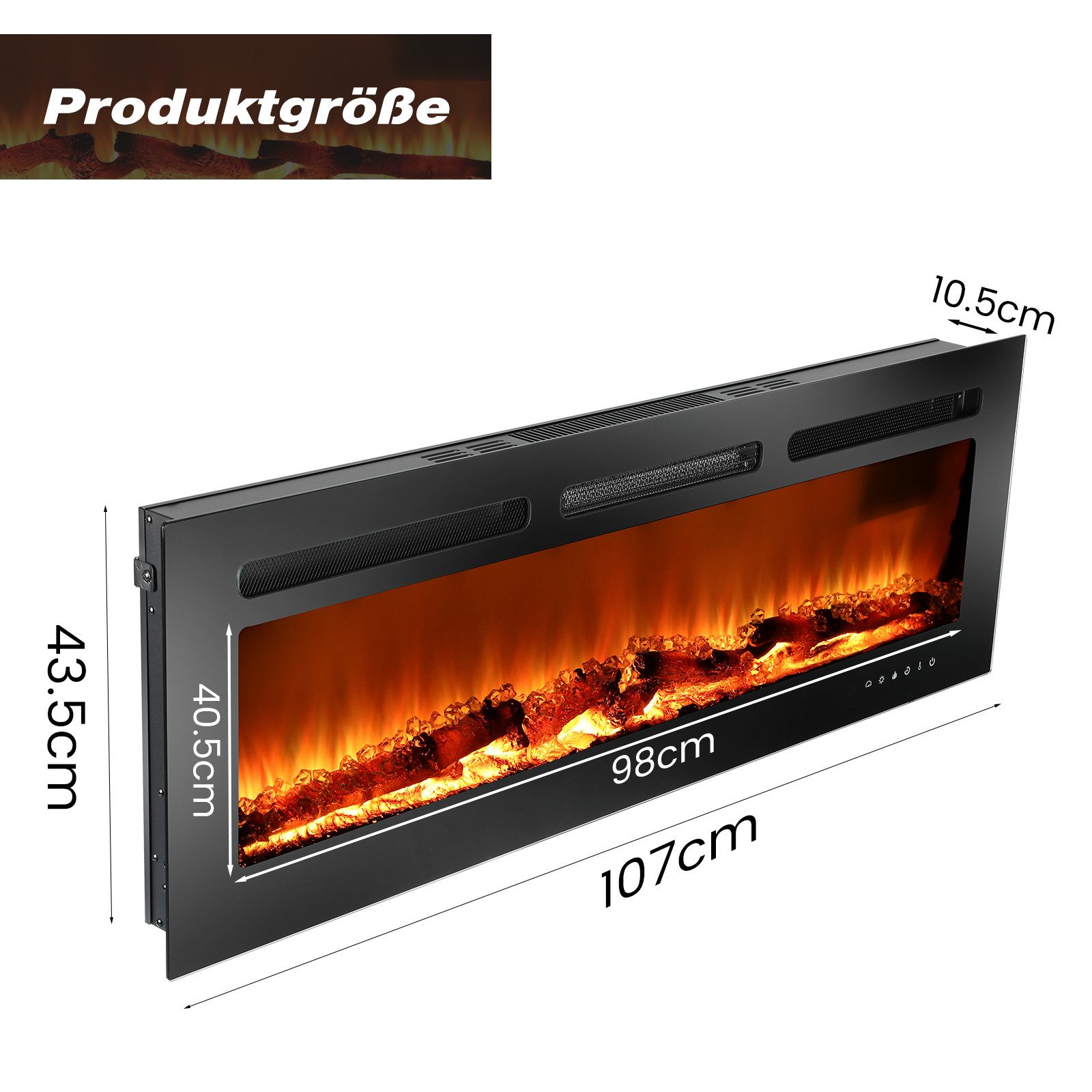 WILGOON Elektrokamin 3in1 Elektrokamin: Elektrischer Stand-, Wand- und Einb günstig online kaufen