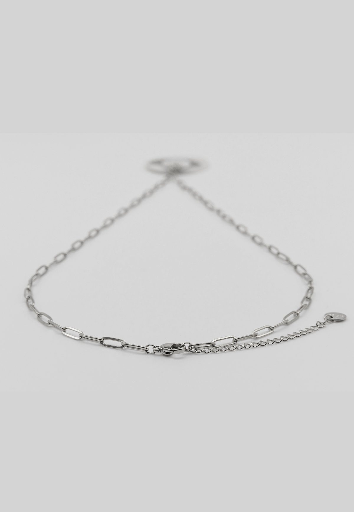Necklace Anhänger Kette Silber Edelstahl 5467 mit (1-tlg), Halskette Sonnen in Plättchen Perl enflame Anhänger