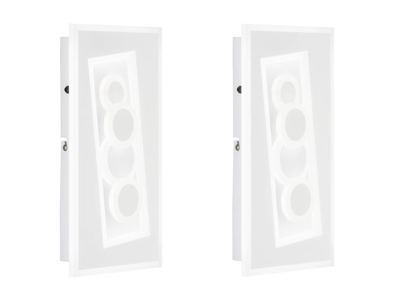 FISCHER & HONSEL LED Wandleuchte, Dimmfunktion, LED fest integriert, Warmweiß, Neutralweiß, 2er SET flach mit Schalter für ausgefallene indirekte Wandbeleuchtung