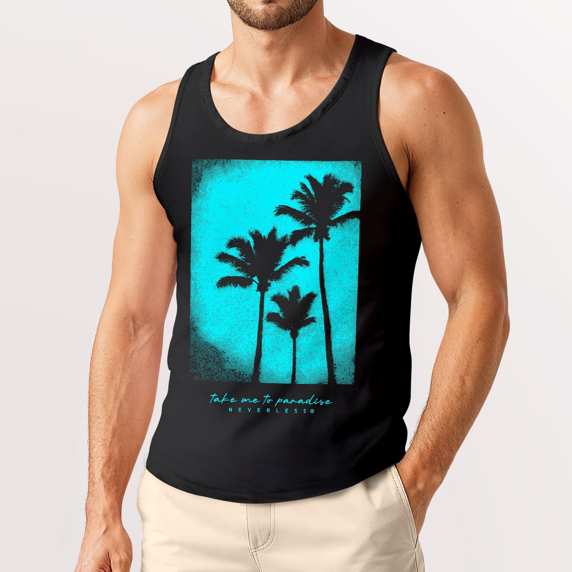 Neverless Tanktop Herren Tank-Top Palmen Fotoprint günstig online kaufen