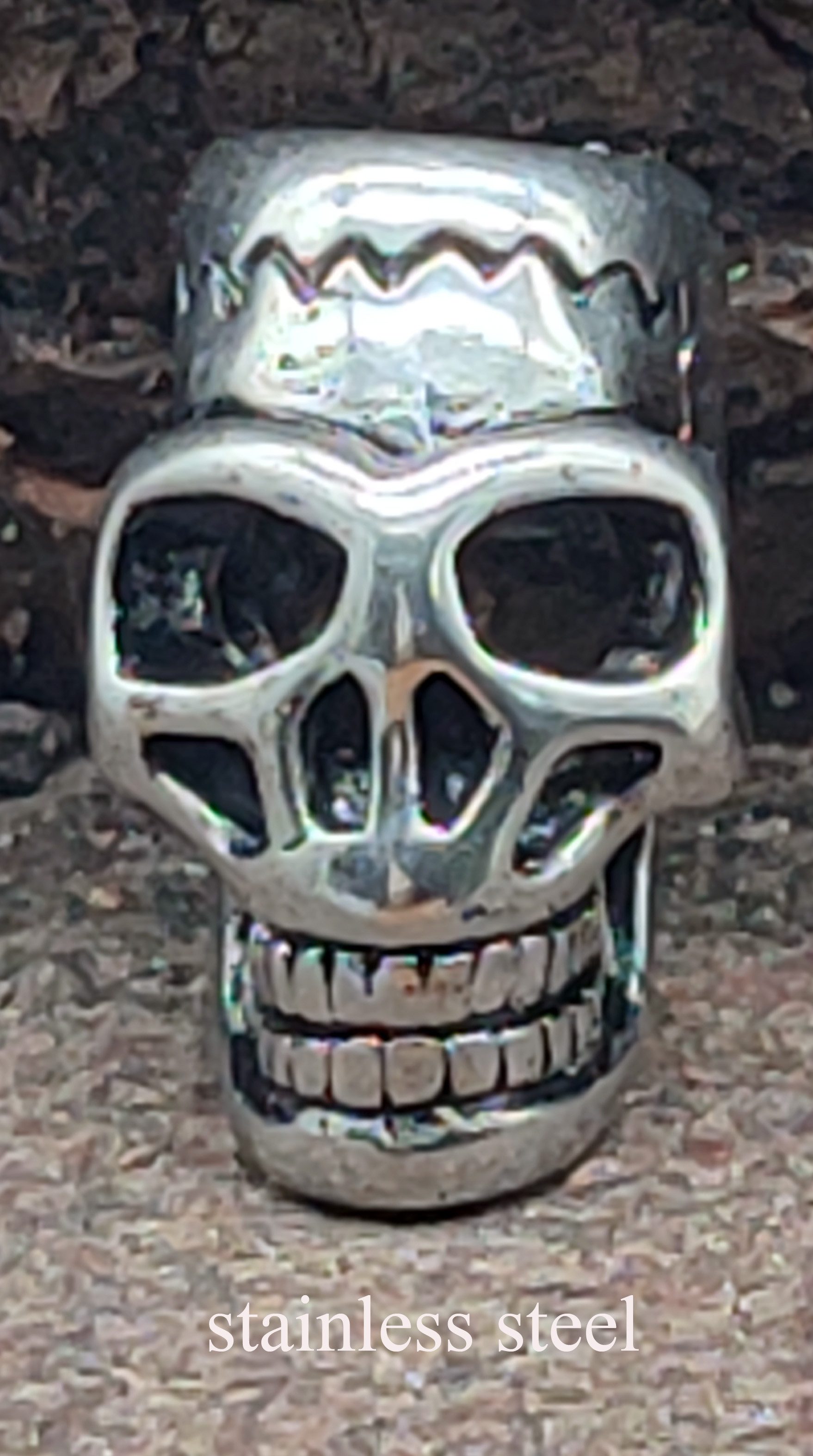 Kiss of Leather Bartbürste Bartperle Totenkopf Skull Haarperle Edelstahl Bartschmuck 6 mm