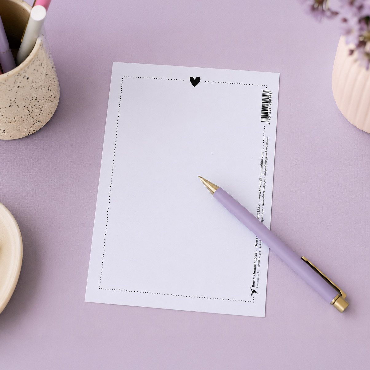 Bow & Hummingbird Grußkarten Postkarte Freundschaft „Schön, dass du da bist“ Geschenk für Freundin, Postkarte Hund aus Recyclingpapier