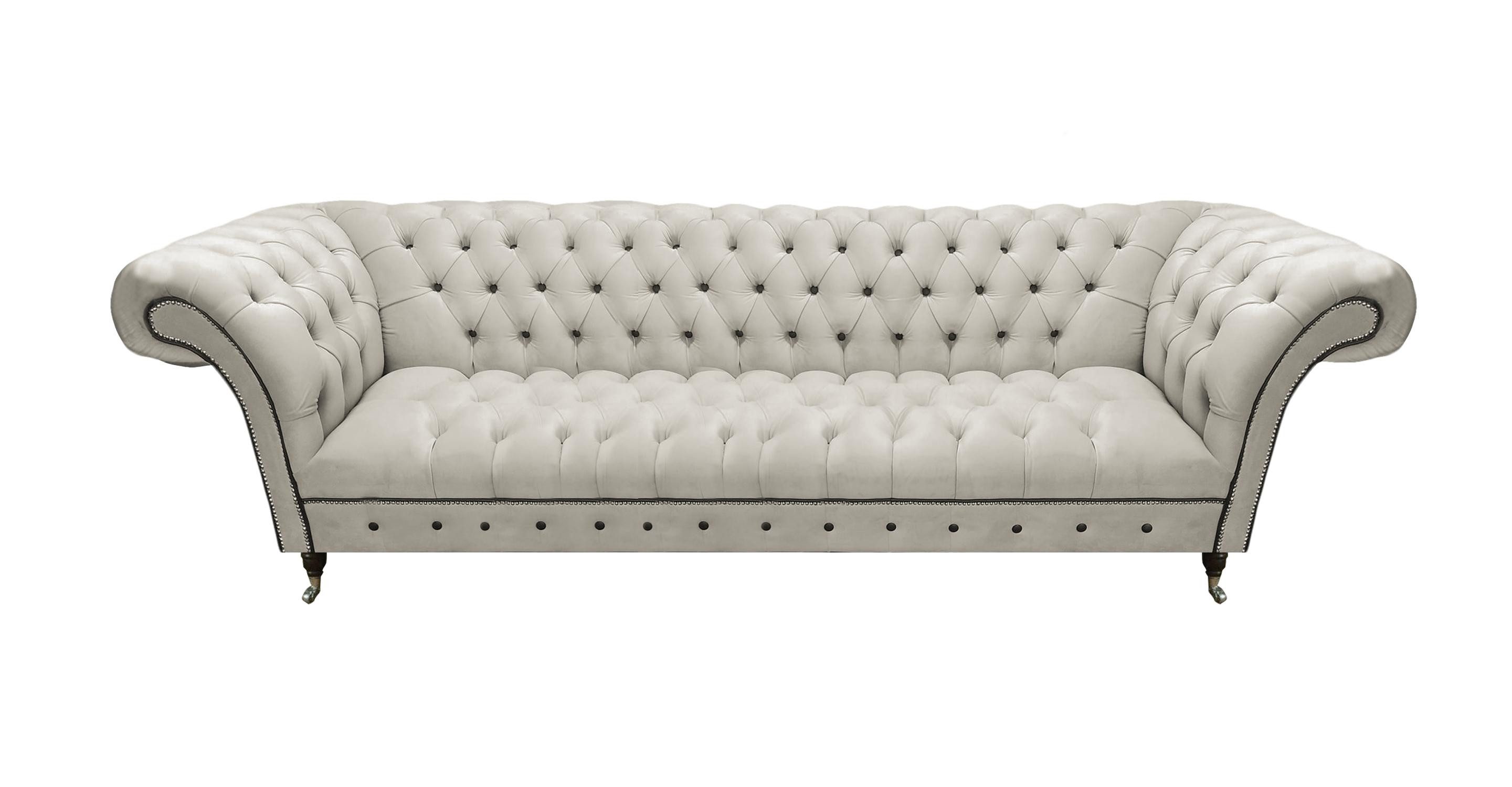 Xlmoebel Sofa Chesterfield Ledercouch in Weiß mit luxuriösem Design, Hergestellt in Europa
