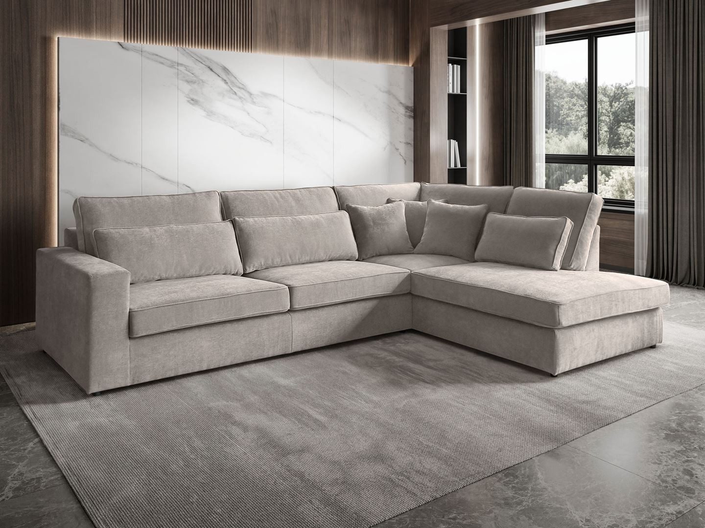 Beautysofa Ecksofa mit dekorativen Kissen PARMA, im modernes Design, klassische Polsterecke inklusive Wellenfedern