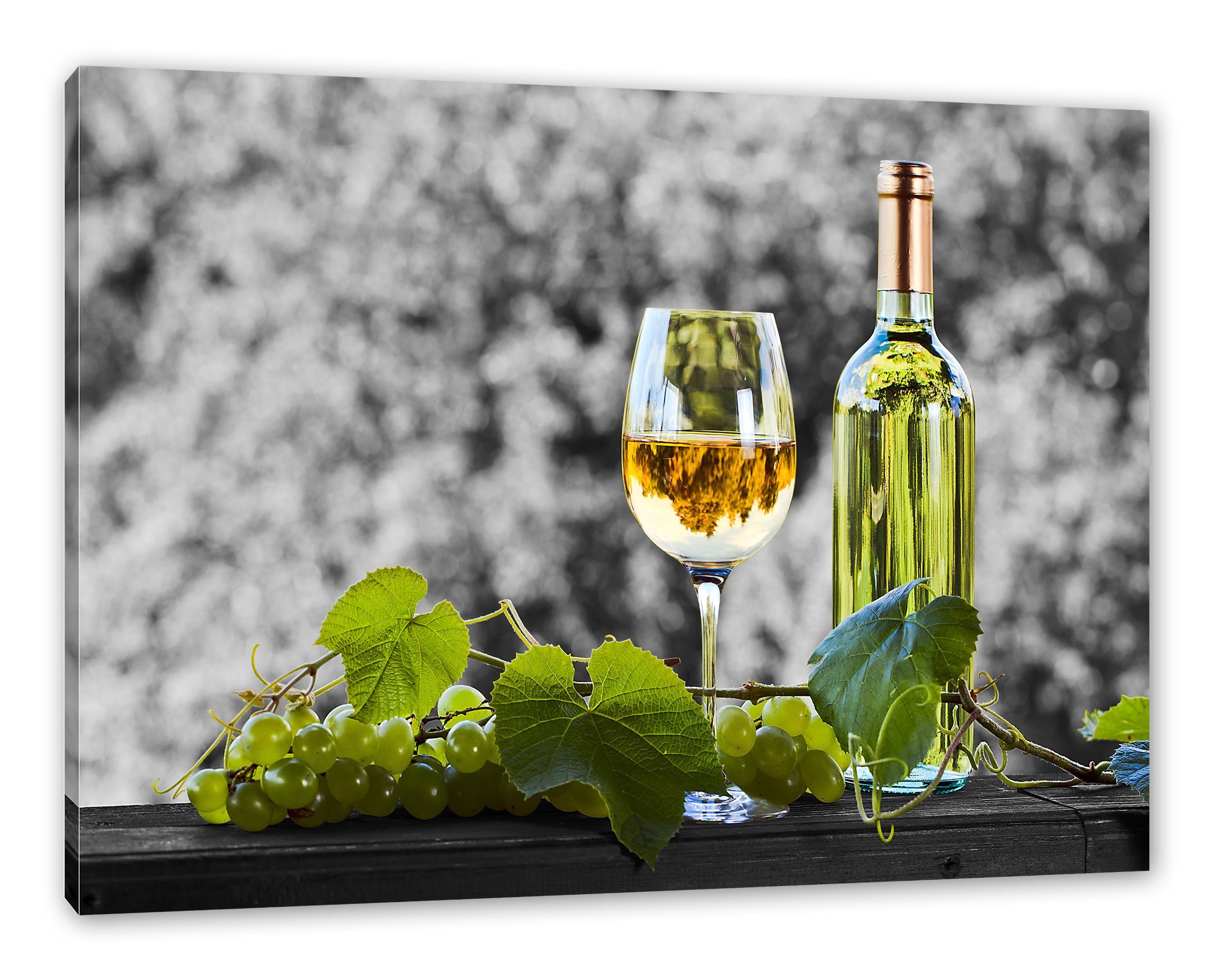 Pixxprint Leinwandbild Weinverkostung im Sommer, Weinverkostung im Sommer (1 St), Leinwandbild fertig bespannt, inkl. Zackenaufhänger