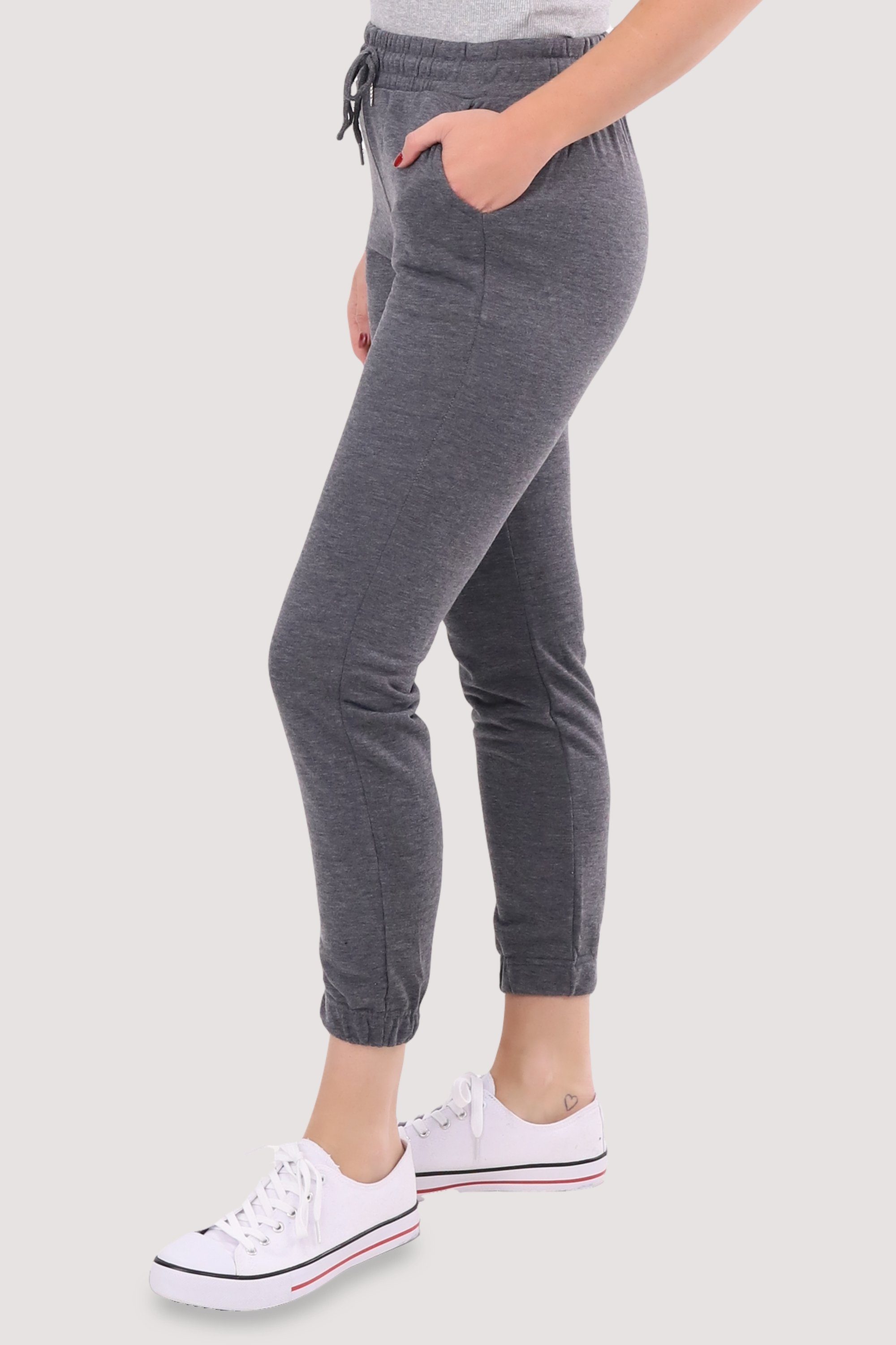 Slim malito Unifarben than Fit Sweathose Jogginghose more grau Freizeithose fashion C-9681