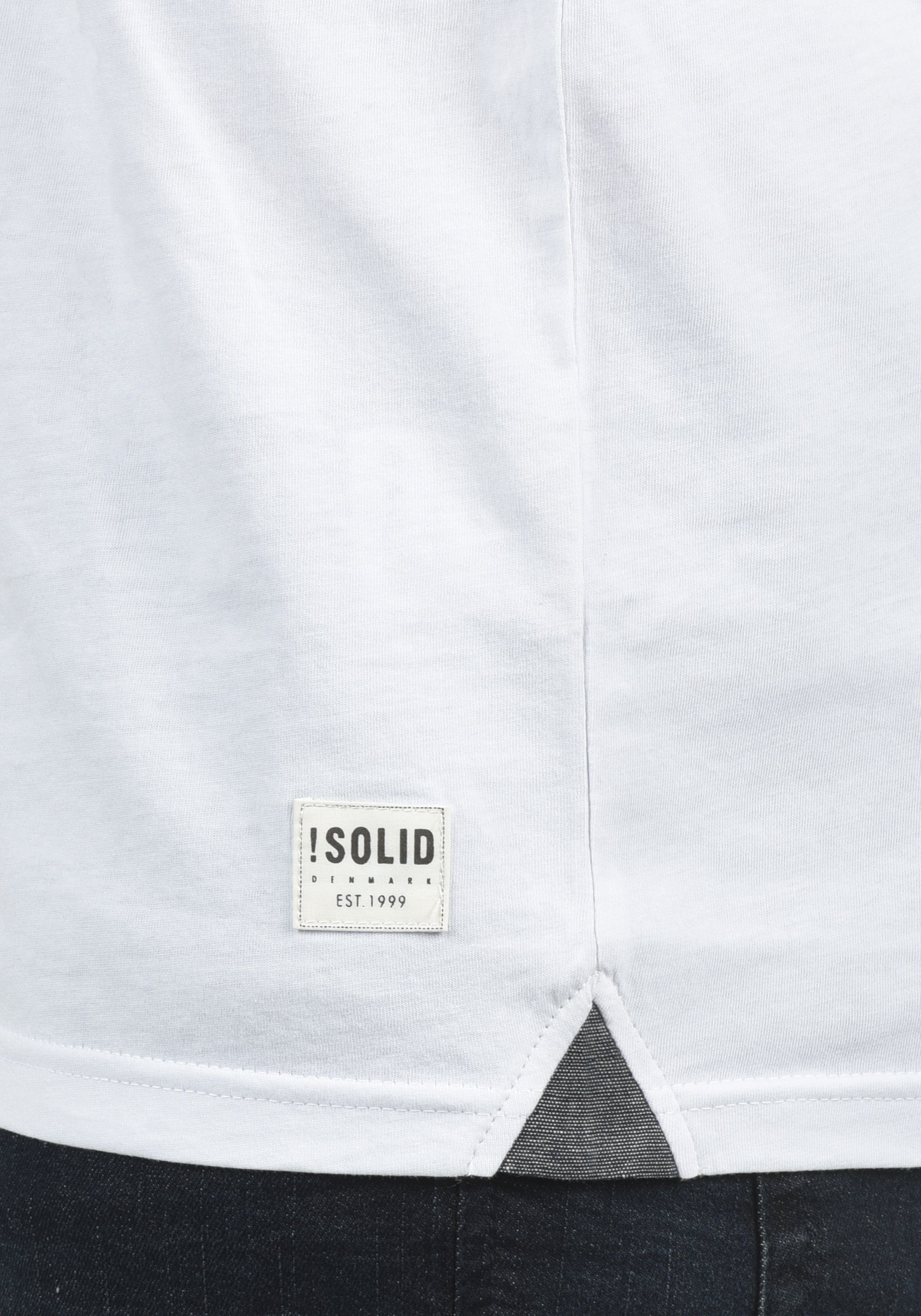 Solid Rundhalsshirt SDMalte (9000) Streifen Kurzarmshirt mit Black Brusttasche und