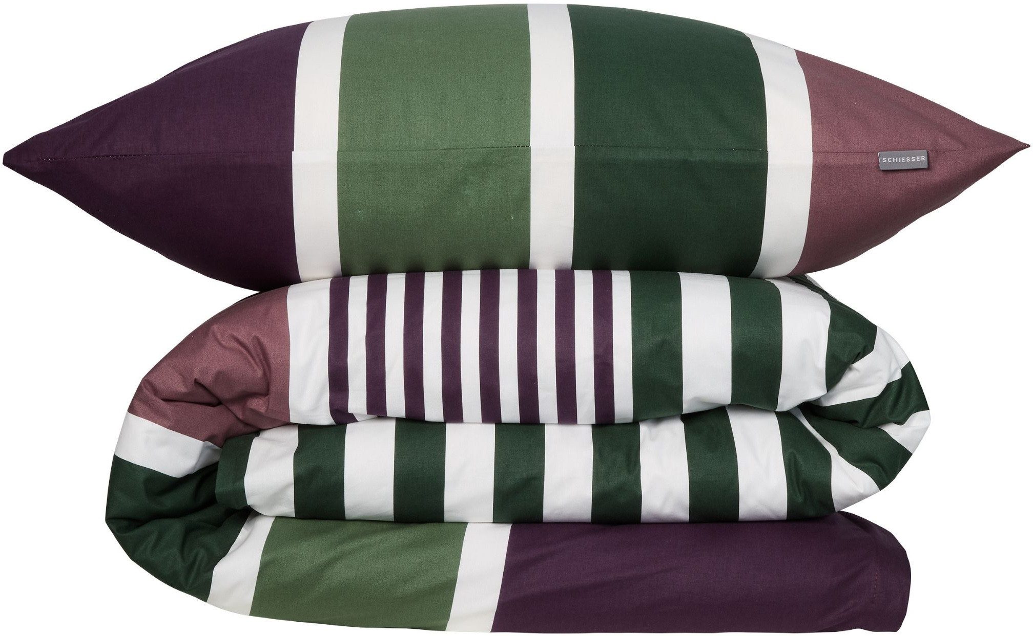 Schiesser Bettwäsche Smarell aus weicher Baumwolle mit klassischen Blockstreifen, Renforcé, 2 teilig, OEKO-TEX® MADE IN GREEN