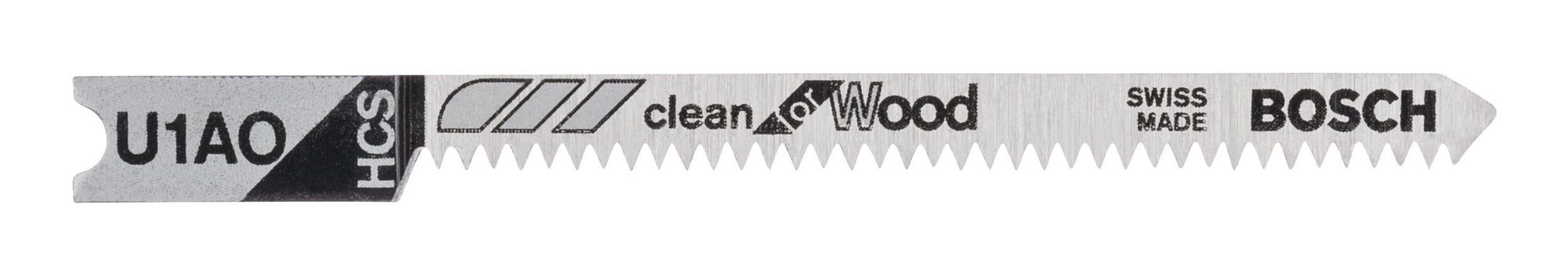BOSCH Stichsägeblatt (3 Stück), U 1 AO Clean for Wood - 3er-Pack