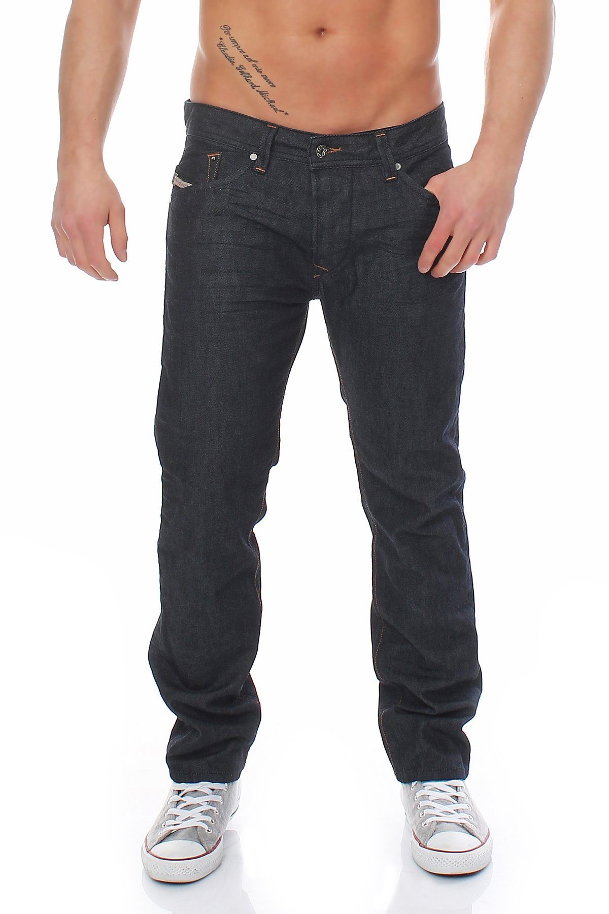 Diesel Regular-fit-Jeans Herren Denim Jeans Darron 008Z8 Rinse Deep Dark Wash 5-Pocket-Style – Bild 2 von 4
