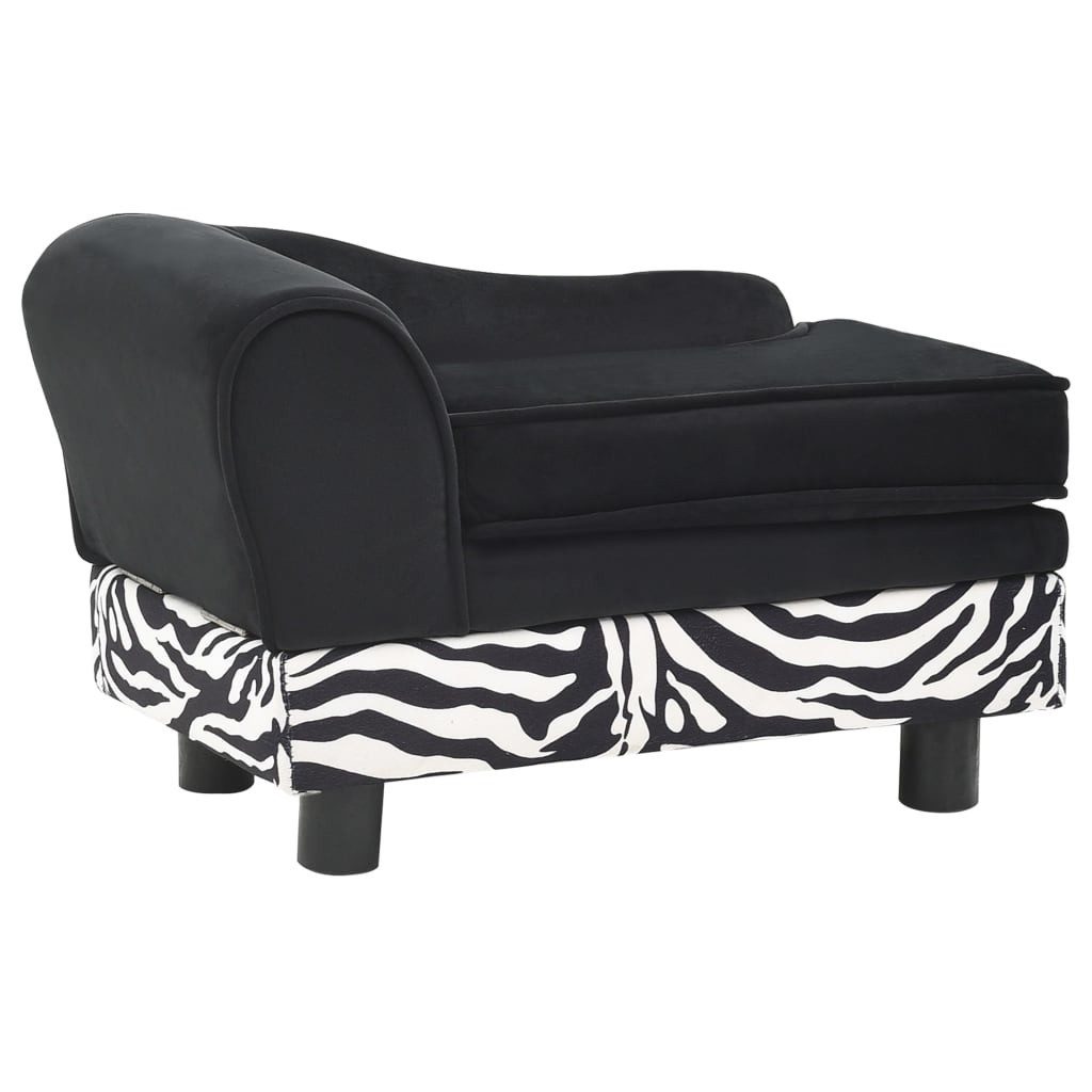 vidaXL Tierbett, Hundesofa Schwarz 57x34x36 cm Plüsch