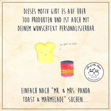 Mr. & Mrs. Panda Butterdose Toast Marmelade - Weiß - Geschenk, Brotzeitbox, Brotbox, lustige Sprü, Premium Kunststoff, (1-tlg), Luftlöcher