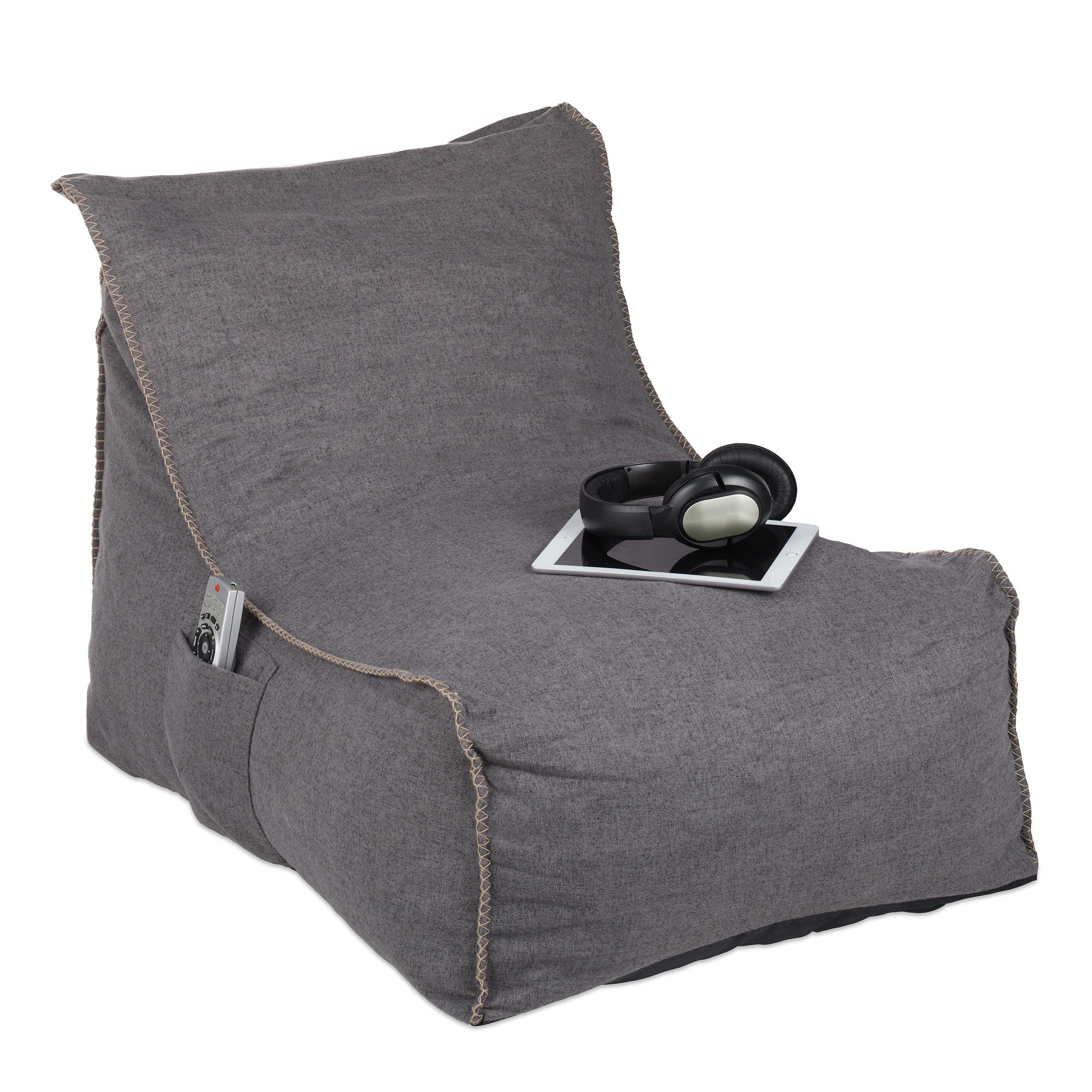 Sitzsack Lehne relaxdays Sitzsack mit