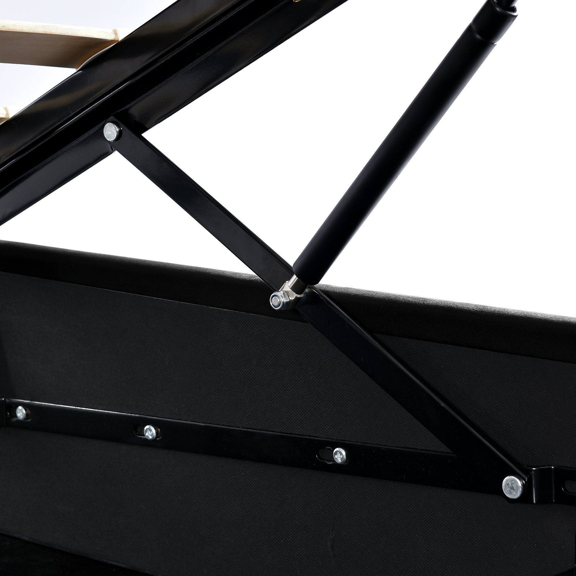 Polsterbett (Hydraulisches Funktionsbett 140x200cm), Doppelbett mit Verstellbares Kopfteil und Stauraum, Bezug aus Samt