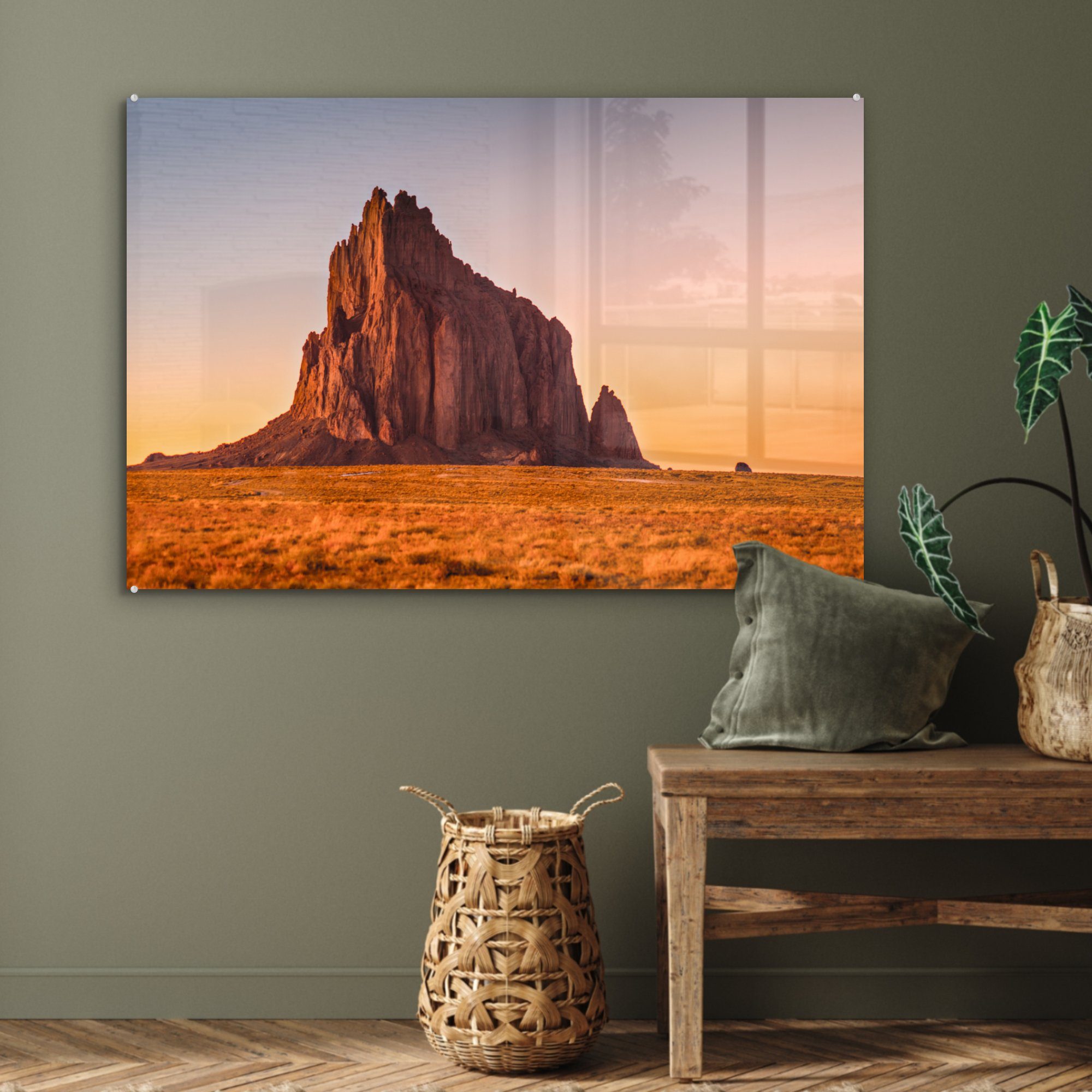 MuchoWow Schlafzimmer St), Wohnzimmer Heiliger (1 Acrylglasbild Shiprock, & Acrylglasbilder