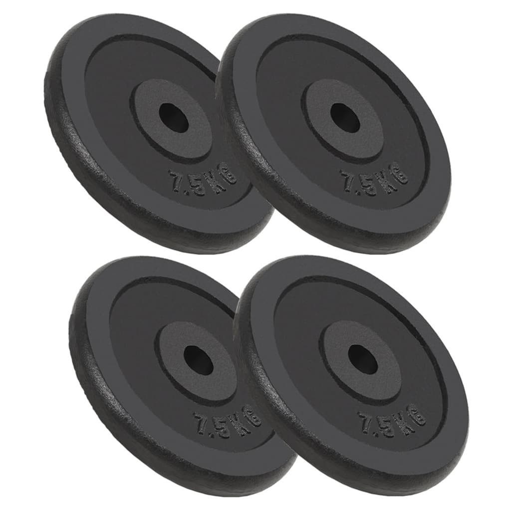 Gewichteplatten Hantelscheiben 4 Stk. 4x7,5 kg Gusseisen