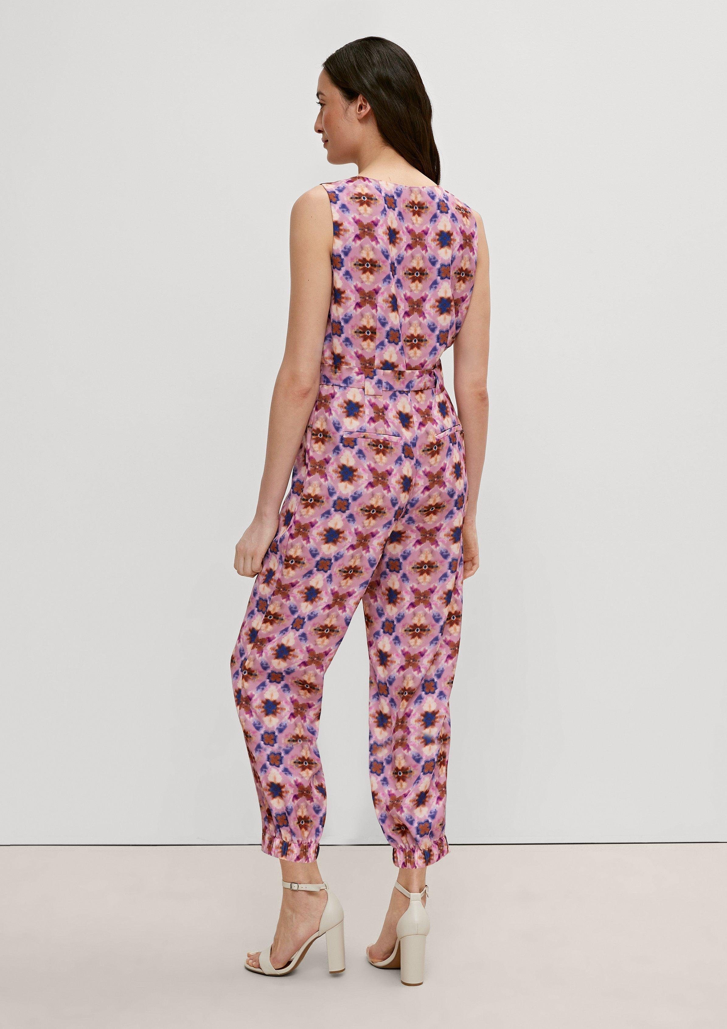 Overall AOP purple Alloverprint Comma Overall mit