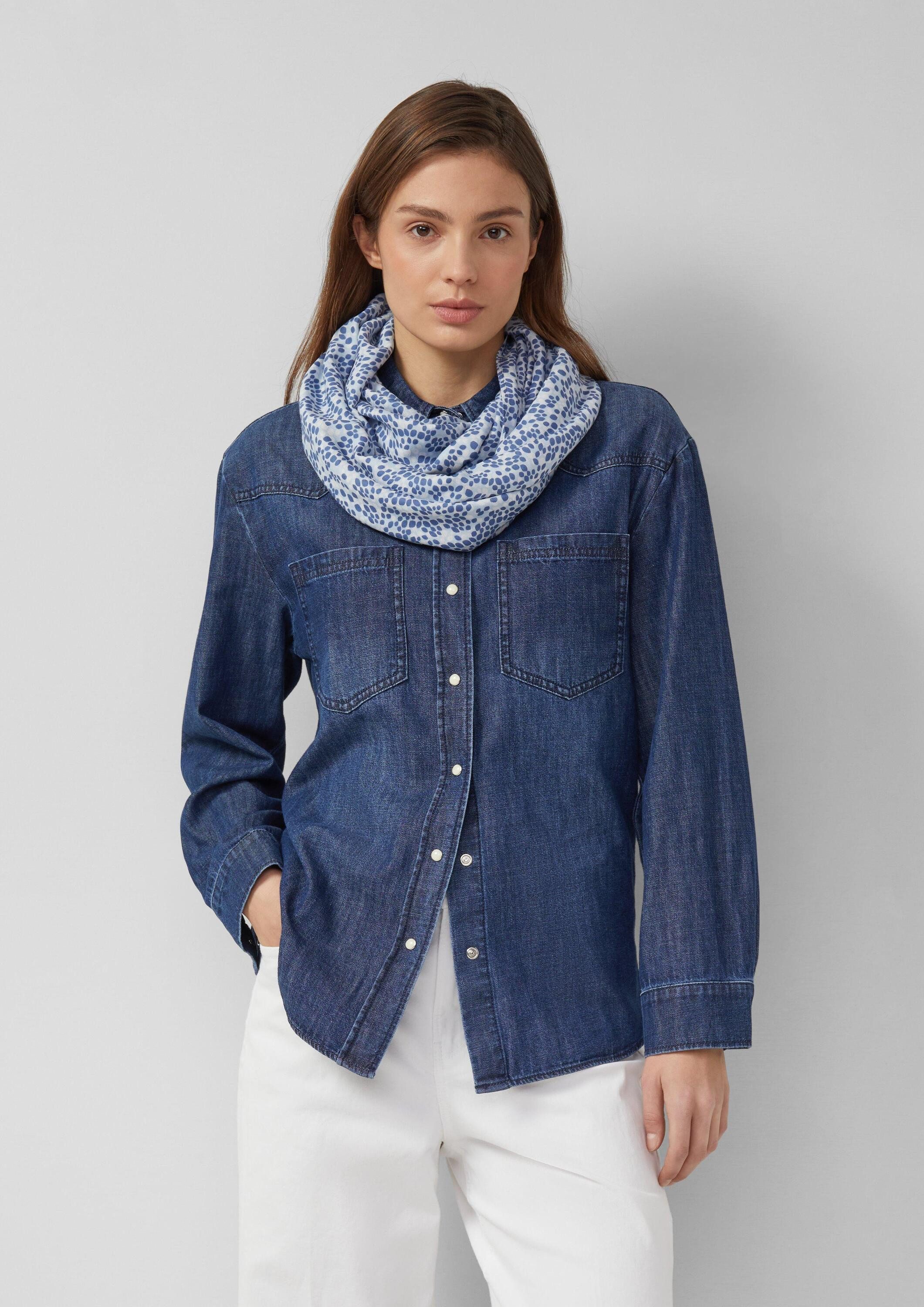 s.Oliver Loop Snood, Gemusterter Loop-Schal aus Viskose