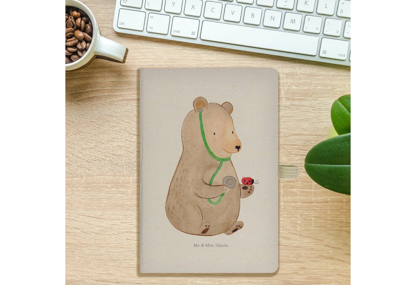 Thumbnail - Mr. & Mrs. Panda Notizbuch Bär Arzt - Transparent - Geschenk, Professor, Teddy, Adressbuch, Klad Mr. & Mrs. Panda, Hochw...