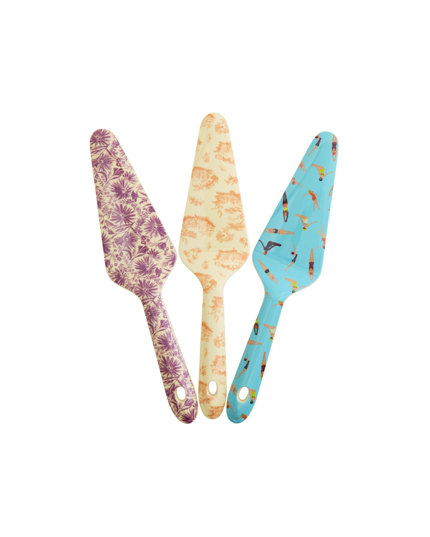 rice Tortenheber Rice Melamin Tortenheber - Schwimmer & Blumen Print 3er-SET