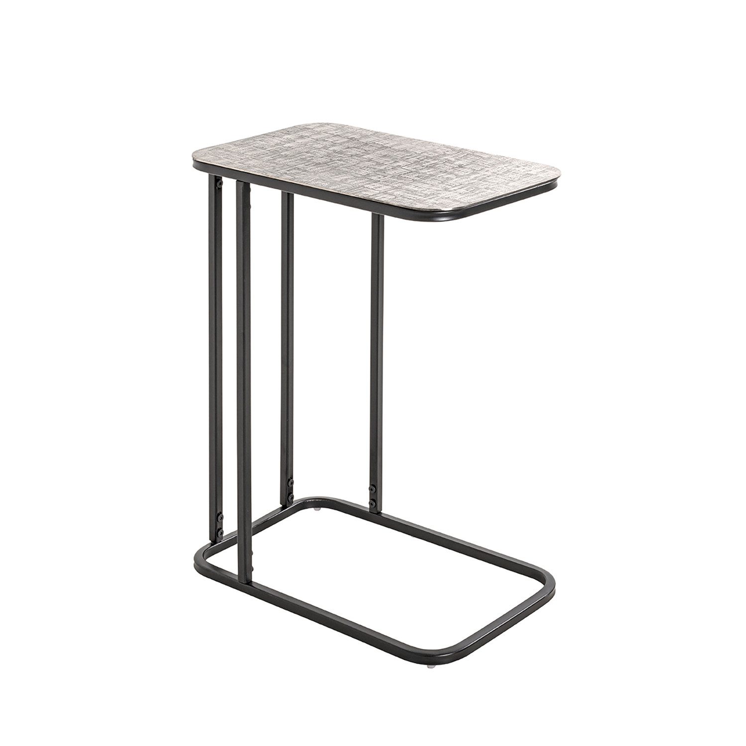 Beistelltisch Tisch - schwarz-silber aus Metall - H. 62cm x B. 46cm - Sofatisch