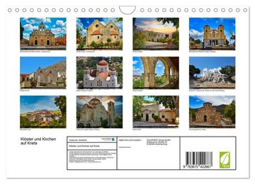 CALVENDO Wandkalender Klöster und Kirchen auf Kreta (Wandkalender 2024 DIN A4 quer)