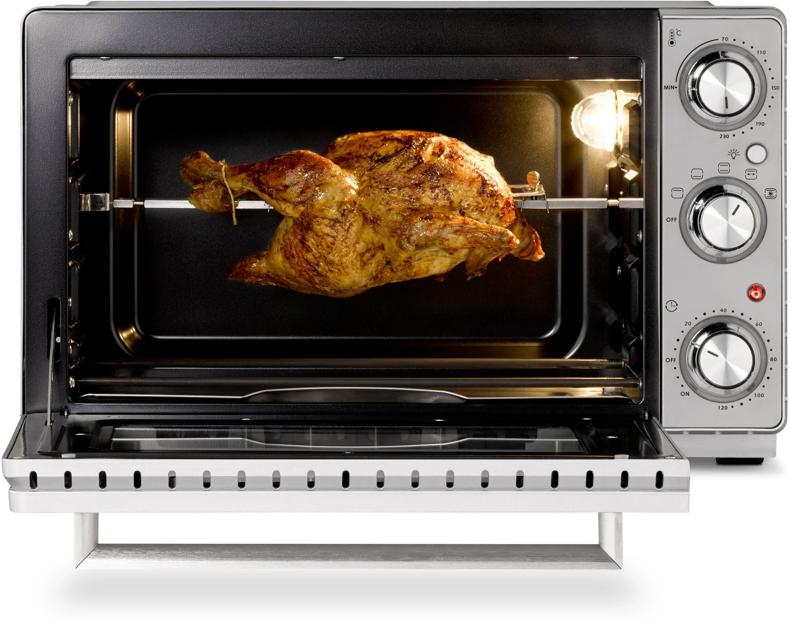 Caso Minibackofen TO 26 SilverStyle, mit rotierendem Drehspieß