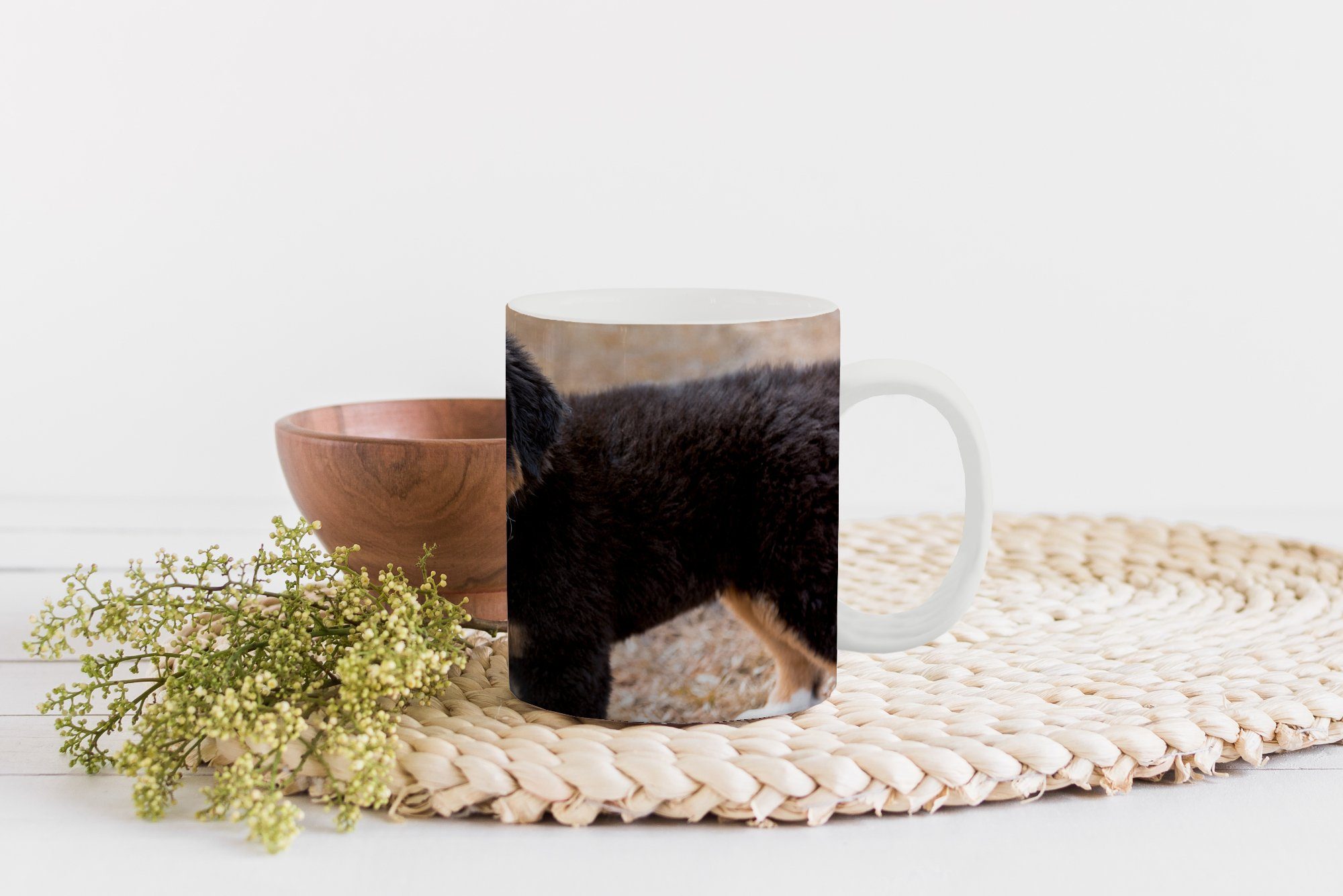 Tasse Teetasse, Berner Welpe Teetasse, Keramik, Kaffeetassen, Sennenhund MuchoWow am Becher, Morgen, Geschenk