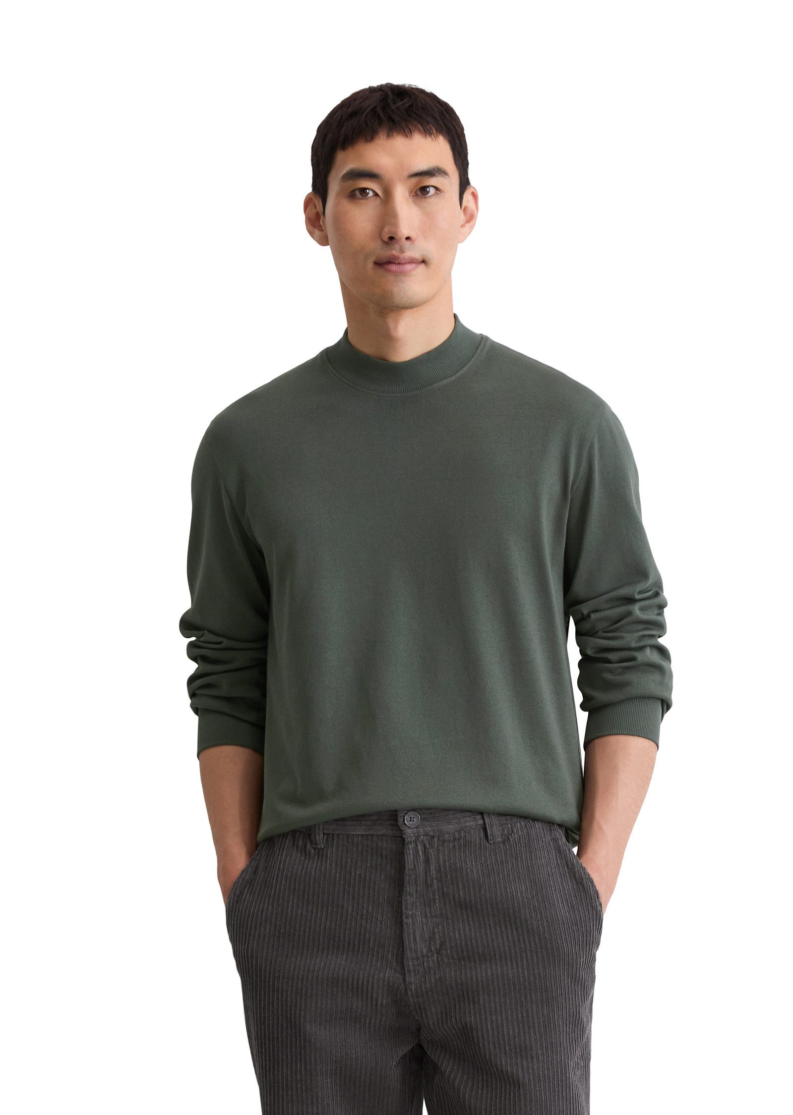 Marc O'Polo Langarmshirt aus schwerem Bio-Baumwoll-Jersey