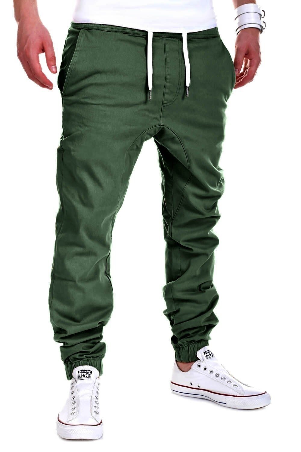 behype Chinohose LUKE mit elastischem Bund khaki