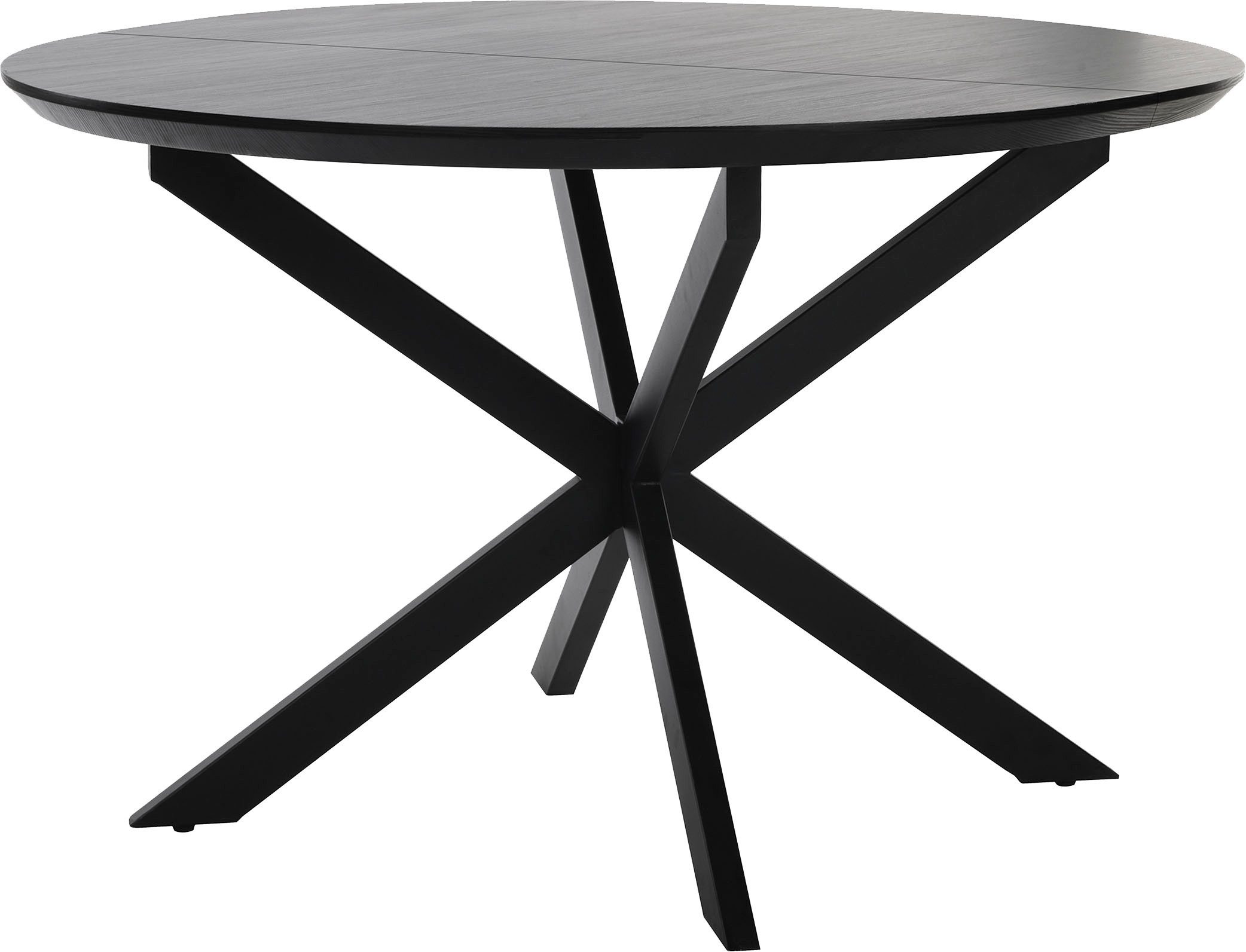 byLIVING Esstisch Oregon, Auszug 120-160 cm, mit Schweizer Kante, Eichen-Optik schwarz