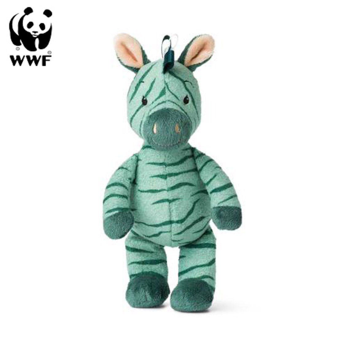 WWF Cub Club grün, 22cm Glöckchen Kuscheltier Kleinkinder Ziko das Zebra 
