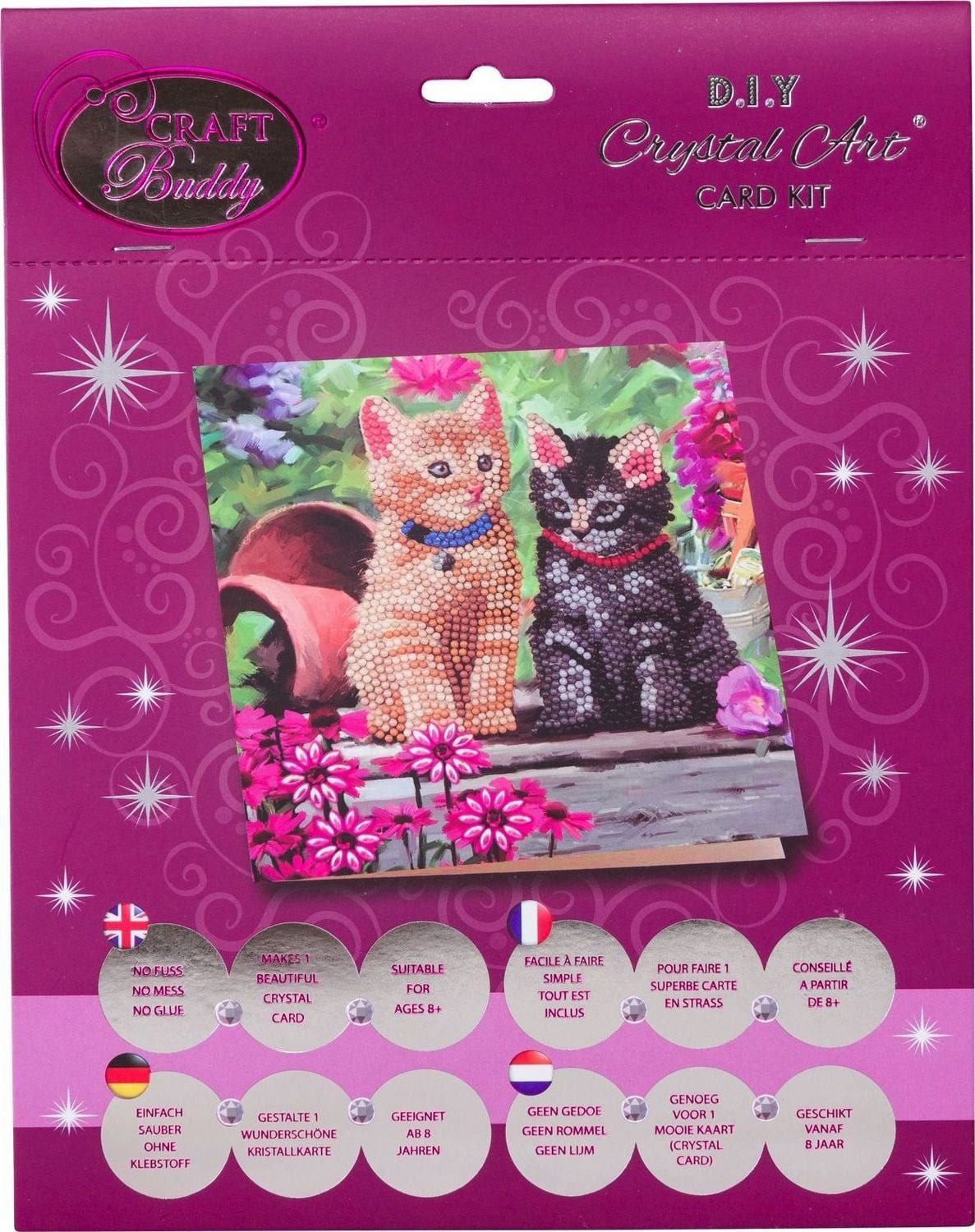 CRAFT Buddy Spiel Crystal Art Katzenfreunde 18x18cm