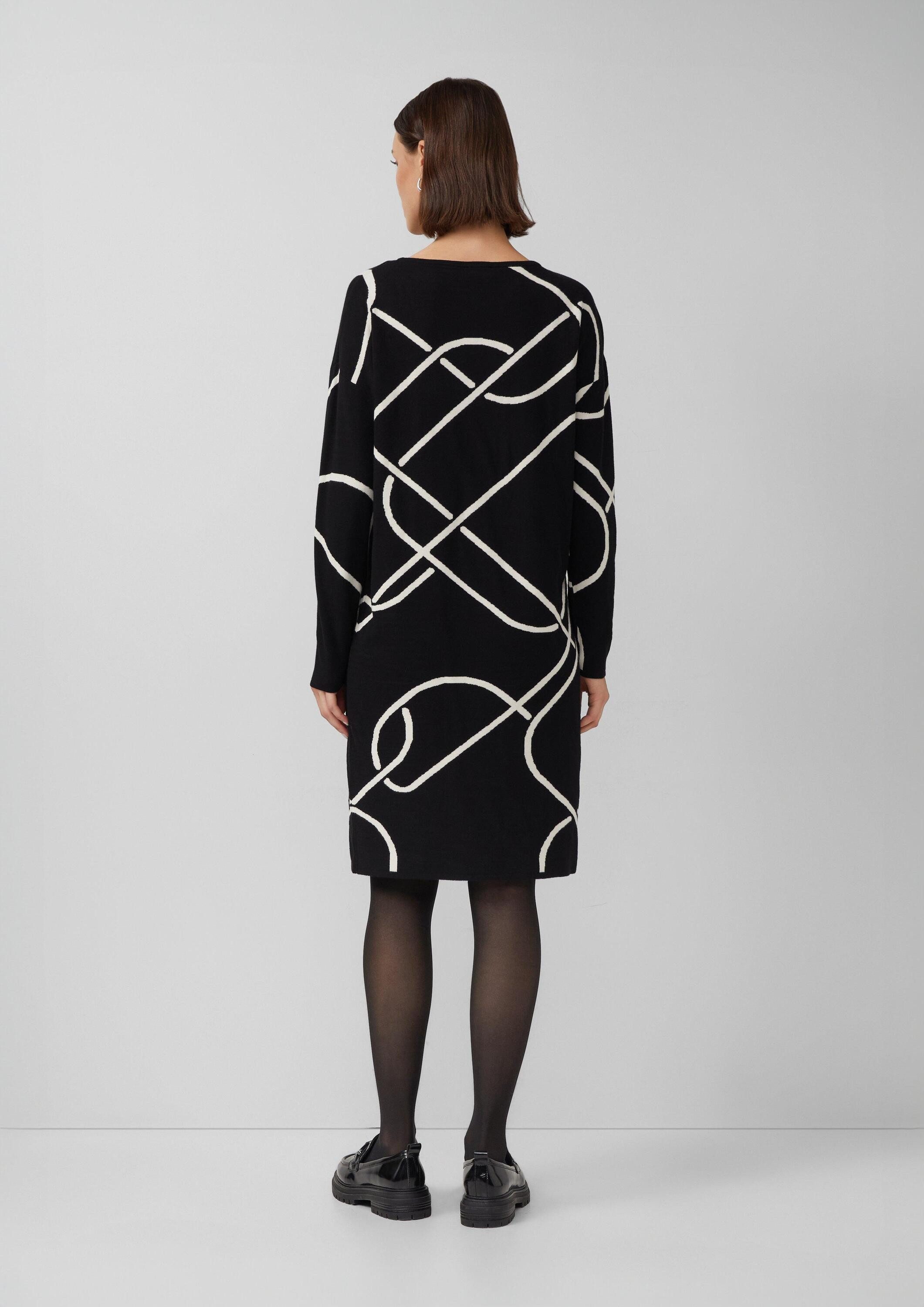 s.Oliver Midikleid Kleid Gestricktes Jacquard-Kleid mit All-over-Print