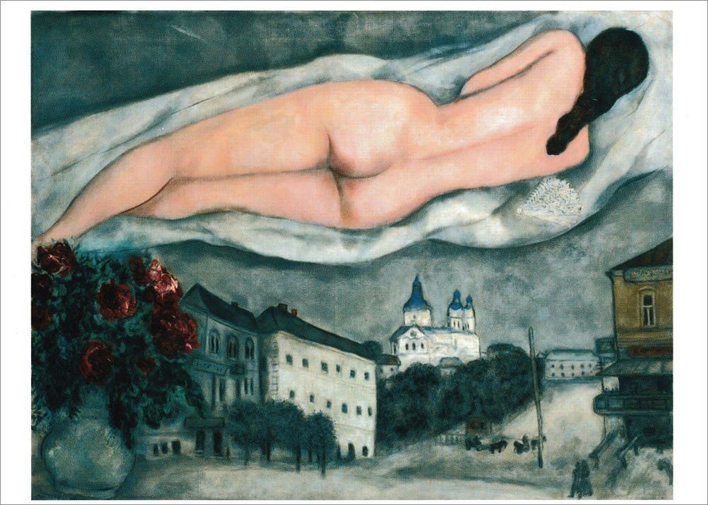 Postkarte Kunstkarte Marc Chagall "Akt über Witebsk"