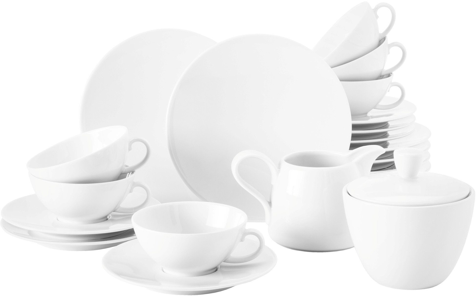 Seltmann Weiden Teeservice Geschirr-Set Life (20-tlg), 6 Personen, Porzellan, Geschirr-Set, Teeservice, Made in Germany, 20 Teile, für 6 Personen