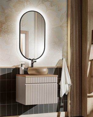 einfachgutemoebel Waschtisch-Set Badezimmer Waschplatz KARATA 60cm, zum Unterbau, kaschmir grey, (Badmöbel Set, 1-St., Waschtisch Unterschrank)