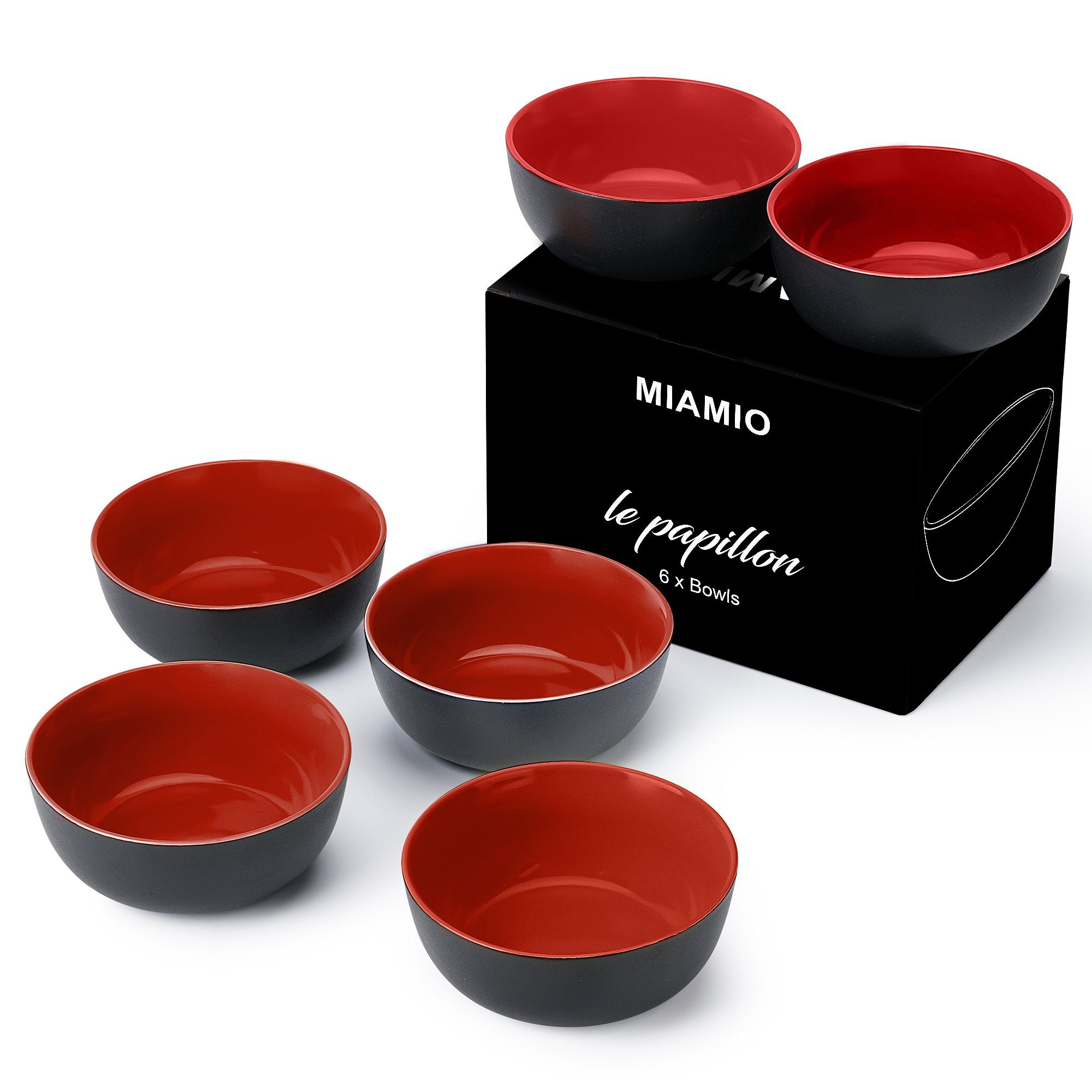 MiaMio Le Schüssel Papillon rot Müslischüssel Kollektion Set