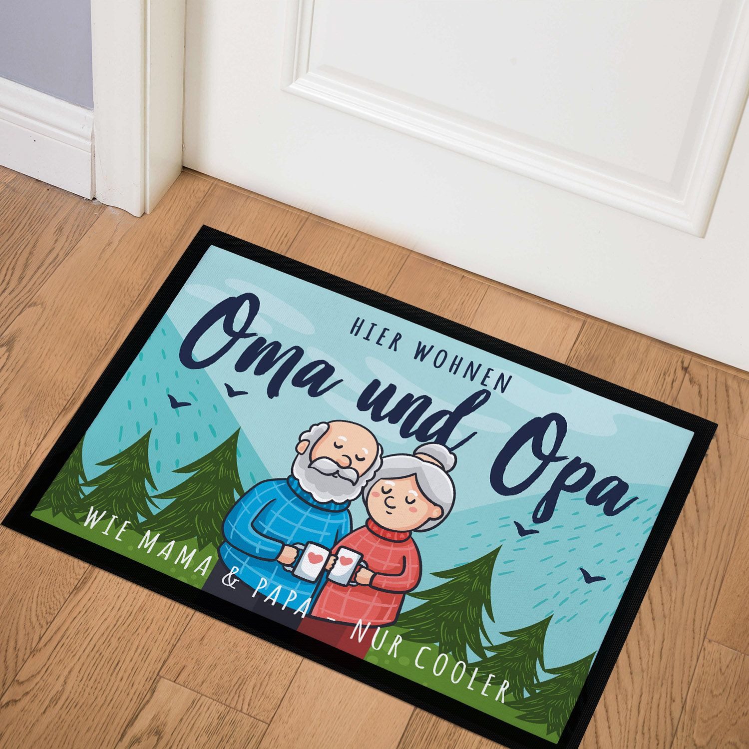 SpecialMe Fußmatte Fußmatte Geschenk Hier wohnen Oma und Opa Großeltern Ges günstig online kaufen