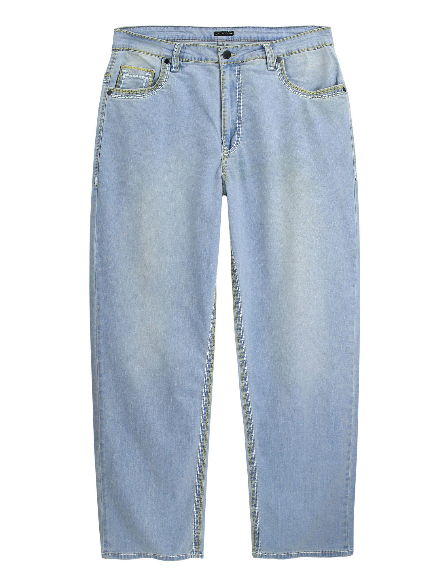 Lavecchia Jeanshose Übergrößen Naht Comfort-fit-Jeans Herren hellblau LV-503 Elasthan & dicker mit Stretch