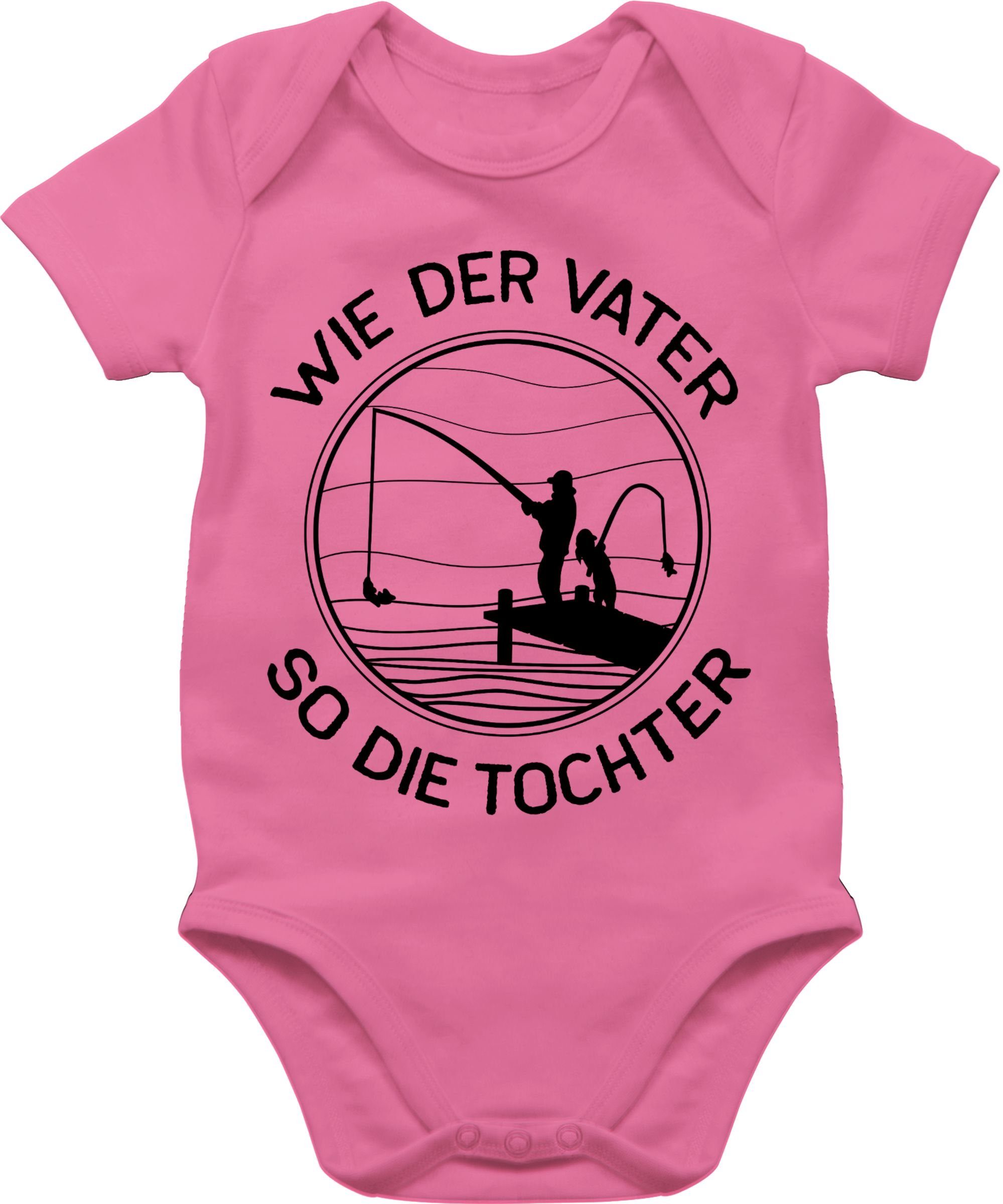 Shirtracer Shirtbody Wie der Vater so die Tochter angeln - Fishing Angler Geschenk Vatertag Baby 3 Pink
