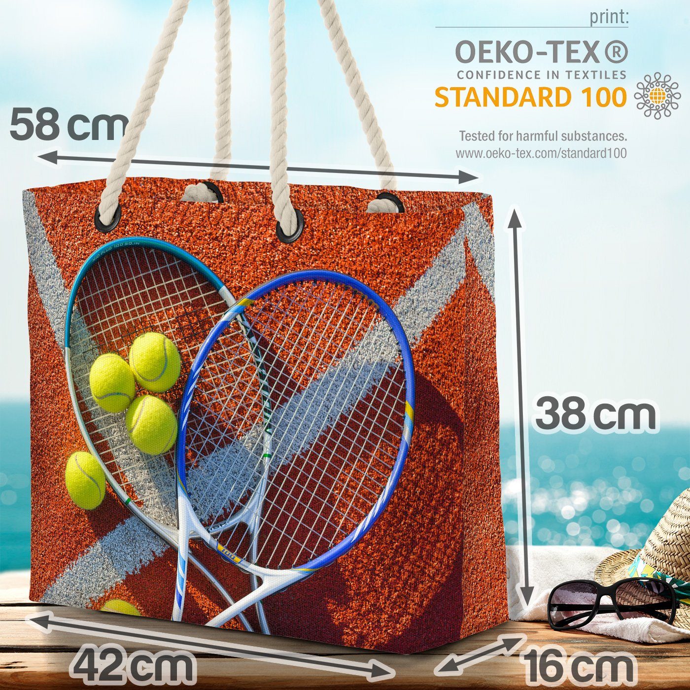 Strandtasche Schläger Court Tennischläger Freiz Tennisball Tennis (1-tlg), Platz Sport Ball VOID
