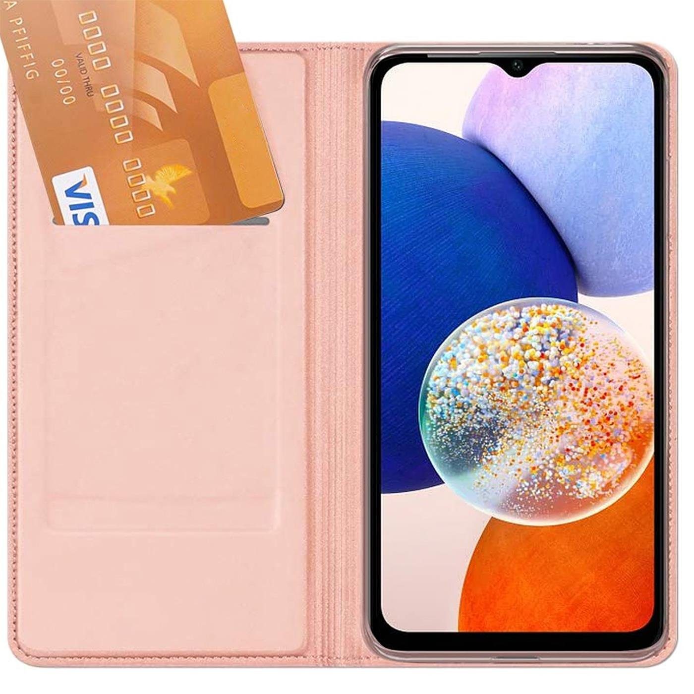 CoolGadget Handyhülle Klapptasche Wallet Kartenfach für Samsung Galaxy A14 4G / 5G 6,8 Zoll, Ultra Slim Flip Case Hülle Klapphülle Cover Schutzhülle – Bild 4 von 5